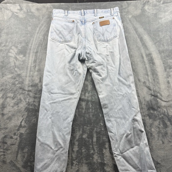 VINTAGE Wrangler Jeans Mens 34x34 Light Wash Cowboy Cut Straight 90s 13MWZGH - Picture 1 of 12
